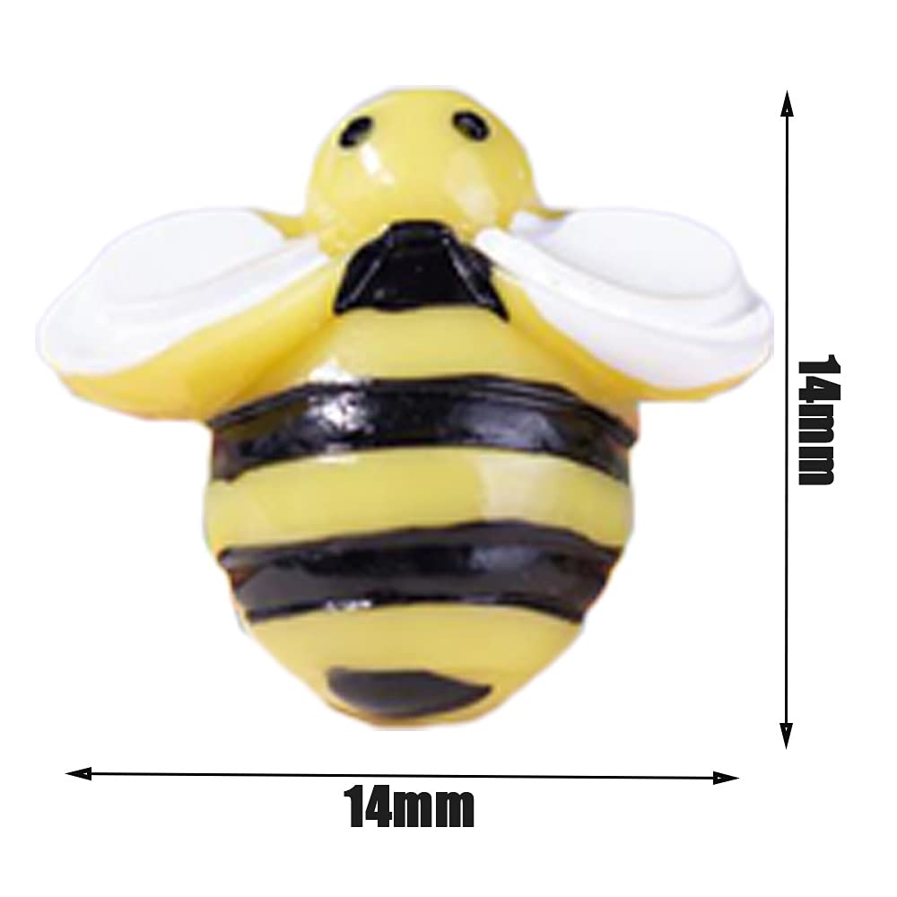 "50 Pcs Tiny Resin Bees Decor Bumblebee Decorations Bumble Bee Shaped Craft Embellishment for Embellish Card Making Decoration Yellow "