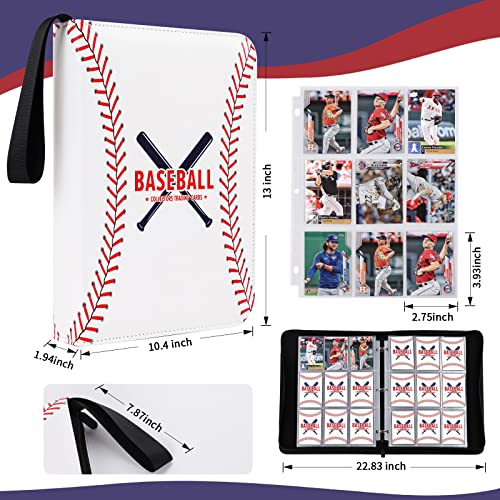 GEAGMAGC Baseball Card Binder with Sleeves 900 Pockets, Gifts for Baseball Card Collectors, Trading Card Holder Compatible with Topps Card, 50 Sleeves Card Album Card Storage Organizer