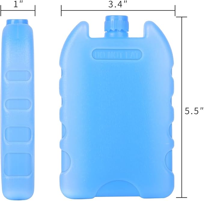 Bodaon Ice Packs for Lunch Boxes, Lunch Cooler Bag, Reusable Small Lunch Box Ice Pack for Cooler, Lunchbox Accessories, Lunch Bag Freezer Long Cold Blue Ice Packs Blocks for Coolers, Kids, Adults