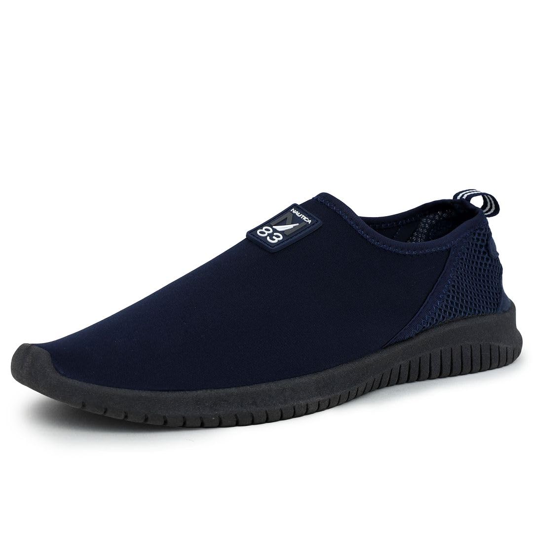 Nautica Women Men Water Shoe Quick Dry Aqua Socks Slip Resistant Comfortable Barefoot Shoes for Beach Swim Surf Pool Boat-Marc-Navy Charcoal-9