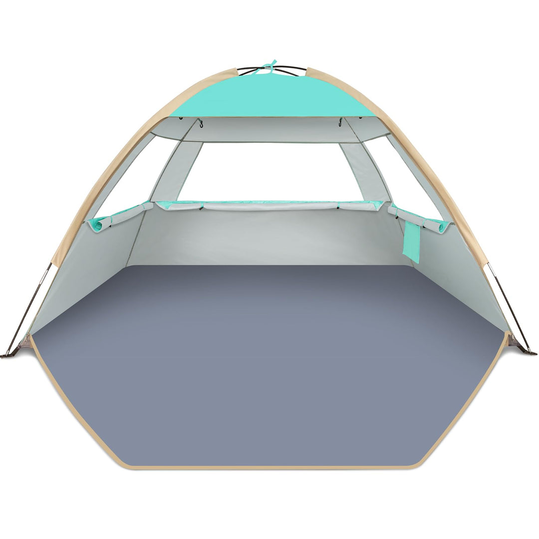 Gorich Beach Tent Sun Shelter for 3/4-5/6-7/8-10 Person with UPF 50+ UV Protection, Lightweight & Easy Setup Beach Shade Canopy, Portable Beach Shade Tent Beach Cabana