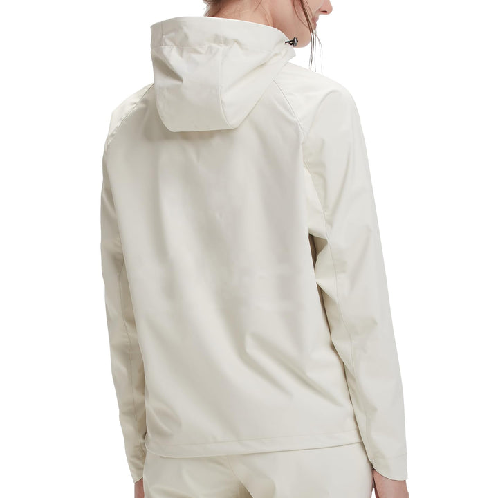 HOTSUIT Technical Anti Rip Sauna Jacket for Women Sweat Jacket for Weight loss With Workout White,S