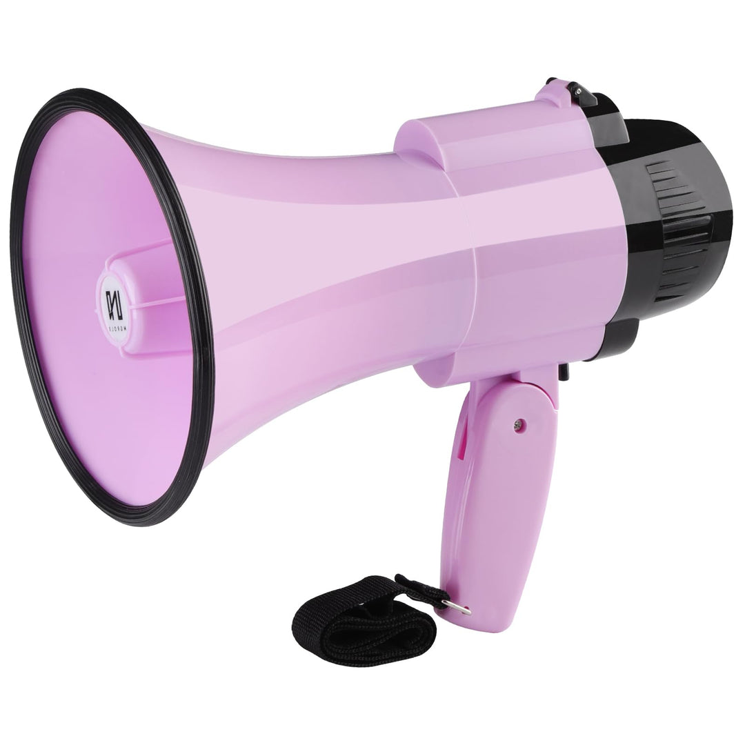 MGROLX Portable Megaphone Spearker/Bullhorn-with Built-in Siren/Alarm-Music-30 Watt Power & 800 Yard Range-Sliding Volume Adjustment-Powerful and Lightweight(Purple)