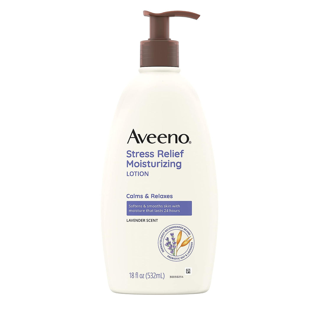 Aveeno Stress Relief Moisturizing Body Lotion With Lavender Scent, Natural Oatmeal To Calm & Relax, Non-Greasy Daily Stress Reli