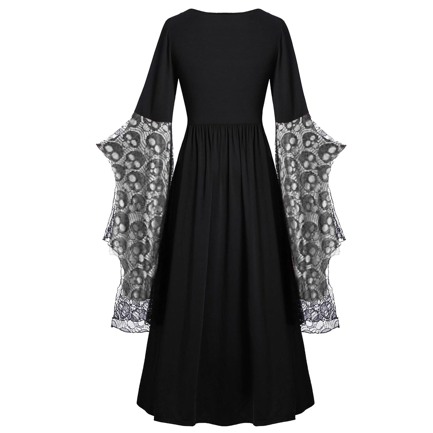 Rkwins Renaissance Dress for Women Gothic Vampire Dress Scary Print Maxi Dress Plus Size Witch Dress Medieval Corset Dress