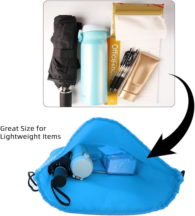 GoodtoU Drawstring Bags - 100 Piece Nylon Backpacks with Drawstring for Gym, Sport (Sky Blue)