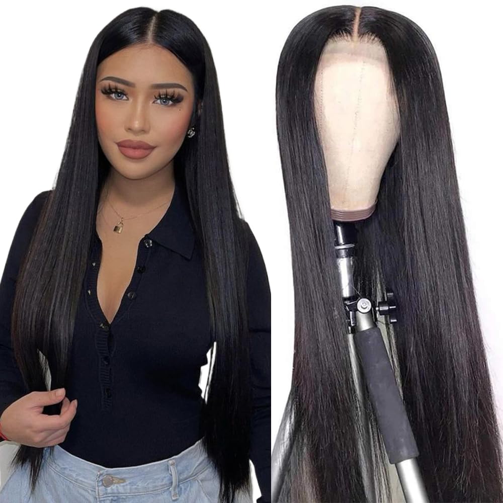 Beauhair Lace Front Wigs Human Hair 4X4 Straight Human Hair Wigs For Black Women, 150% Destiny Brazilian Virgin Lace Closure Wig