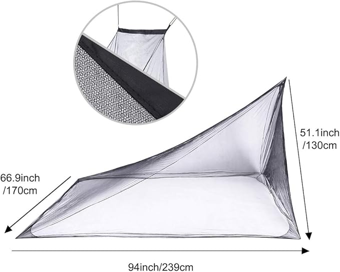 4Monster Camping Net with Carry Bag, Compact and Lightweight, Fits Bed,Sleeping Bags,Tent (Double)