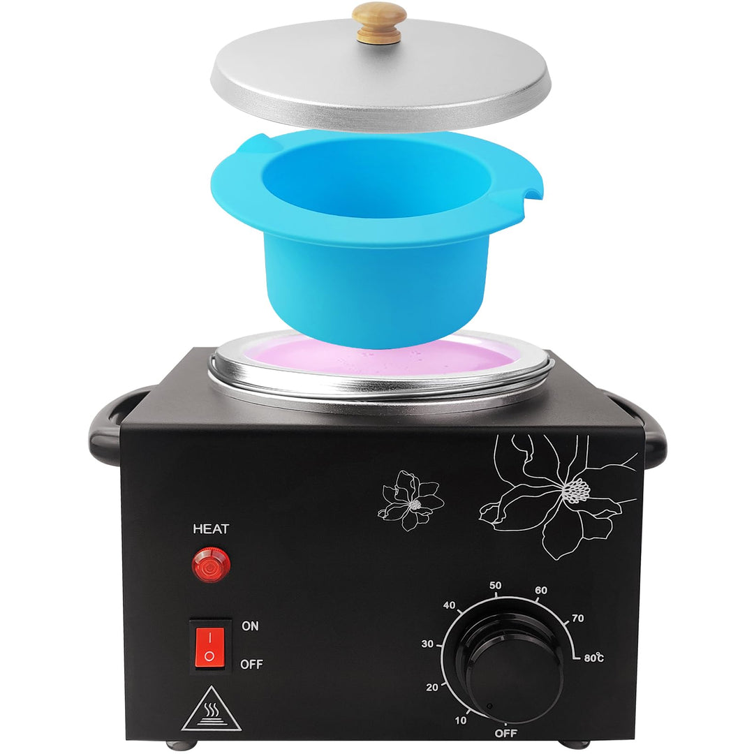 Portable Wax Warmer Machine For Painless Hair Removal, Women Men Professional Wax Heater With Adjustable Temperature Set, 20Pcs
