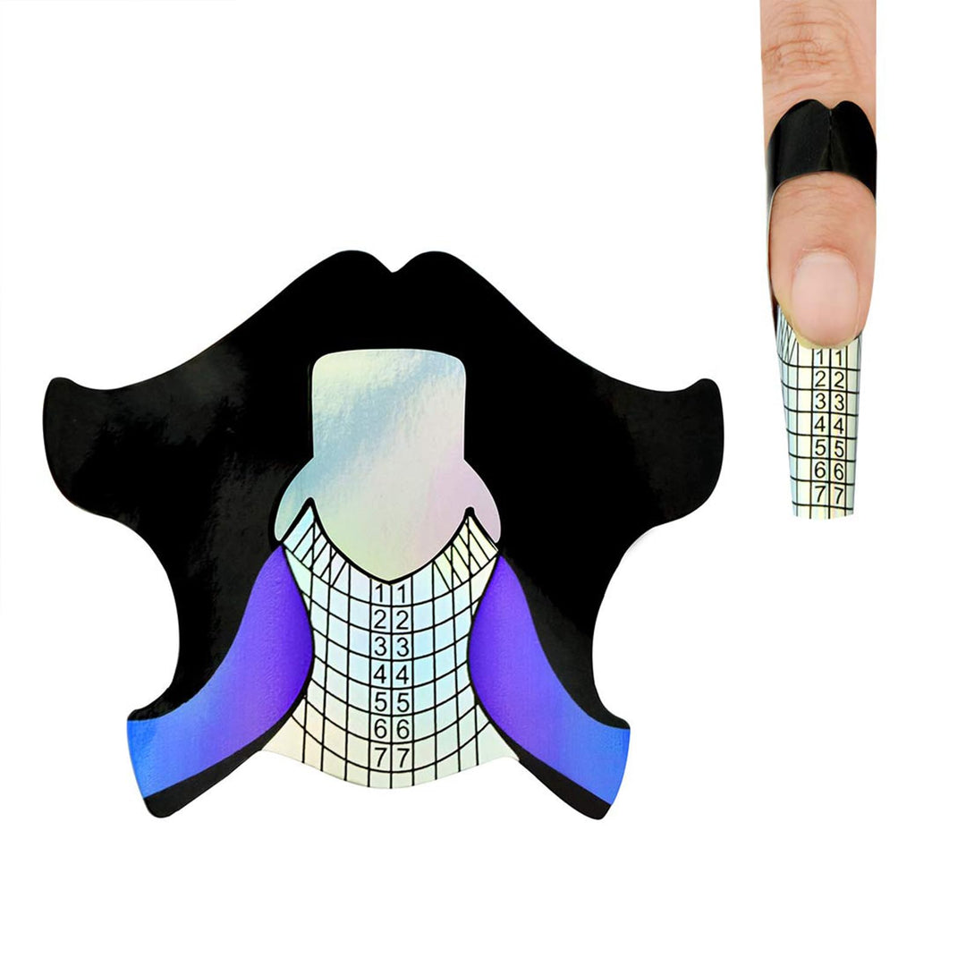 100Pcs Nail Form Sticky Nail Forms For Builder Gel Reusable Sturdy Nail Extension Forms Nail Forms For Acrylic Nails Builder Gel