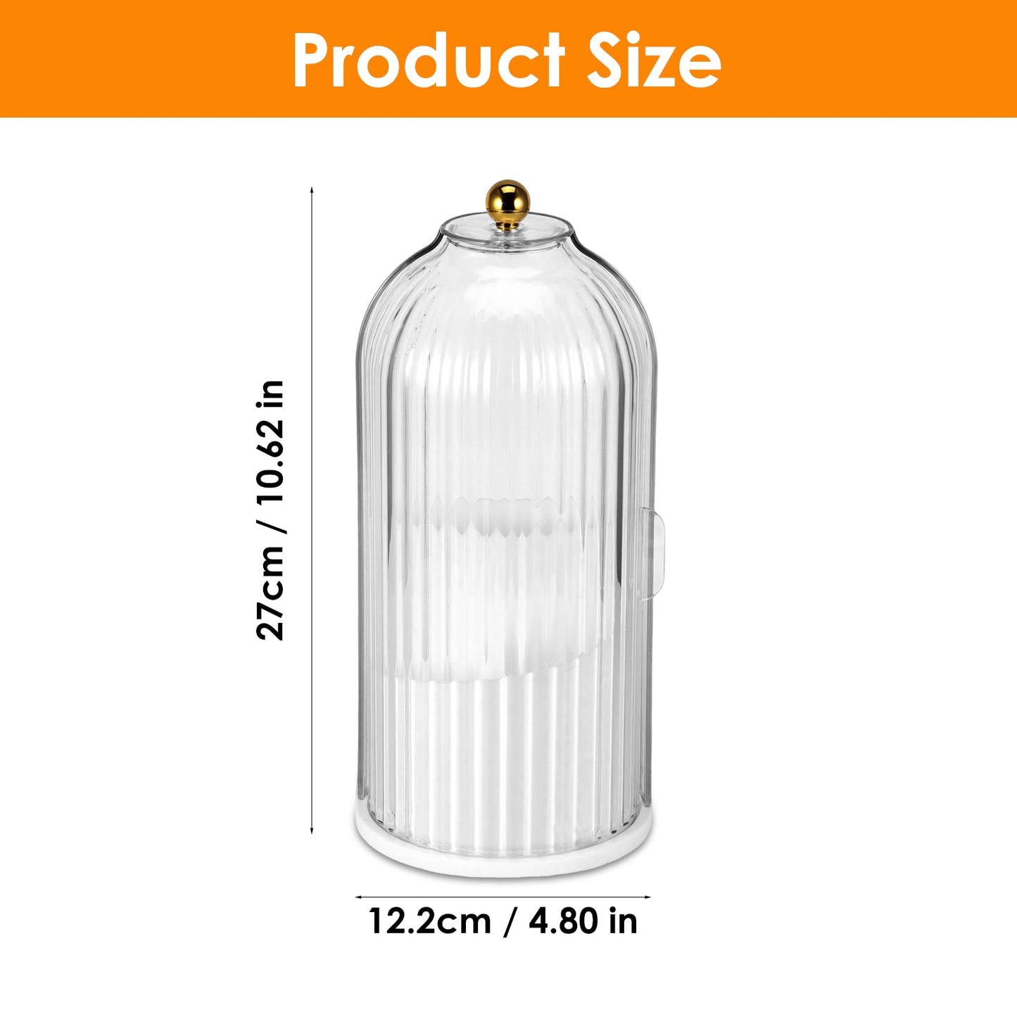 3 Slots Toothbrush Holder with Sliding Lid, 360° Rotating Covered Makeup Brush Holder, Bathroom Waterproof Dustproof Organizer for Vanity Bathroom (white)