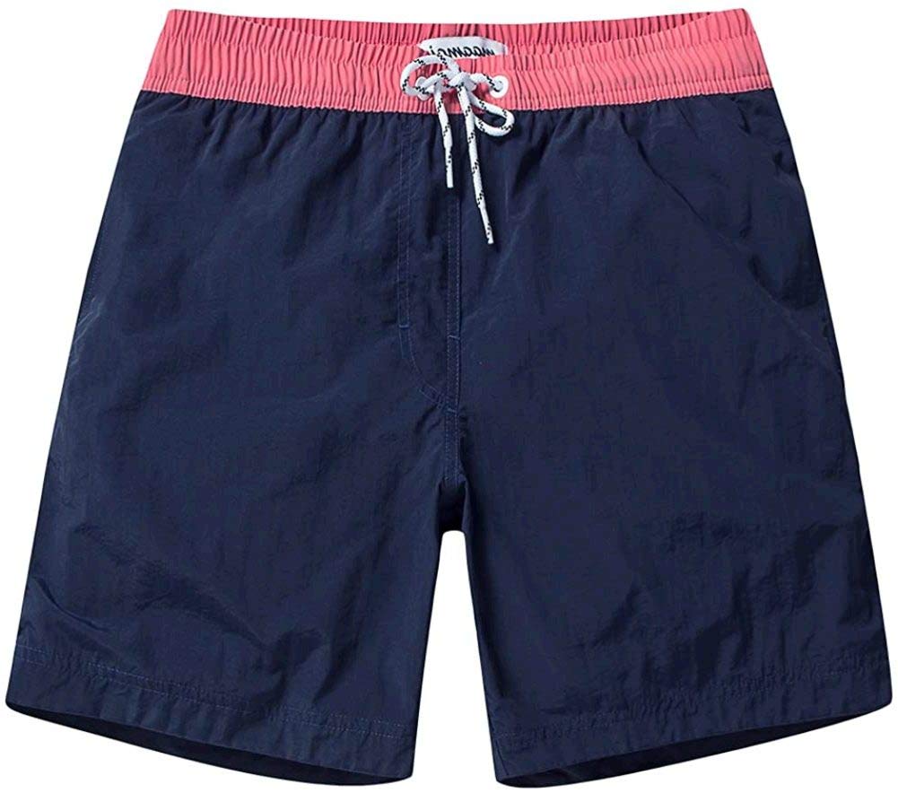 maamgic Mens Swim Trunks Quick Dry Swim Shorts with Mesh Lining Funny Swimwear Bathing Suits Solid Navy X-Small