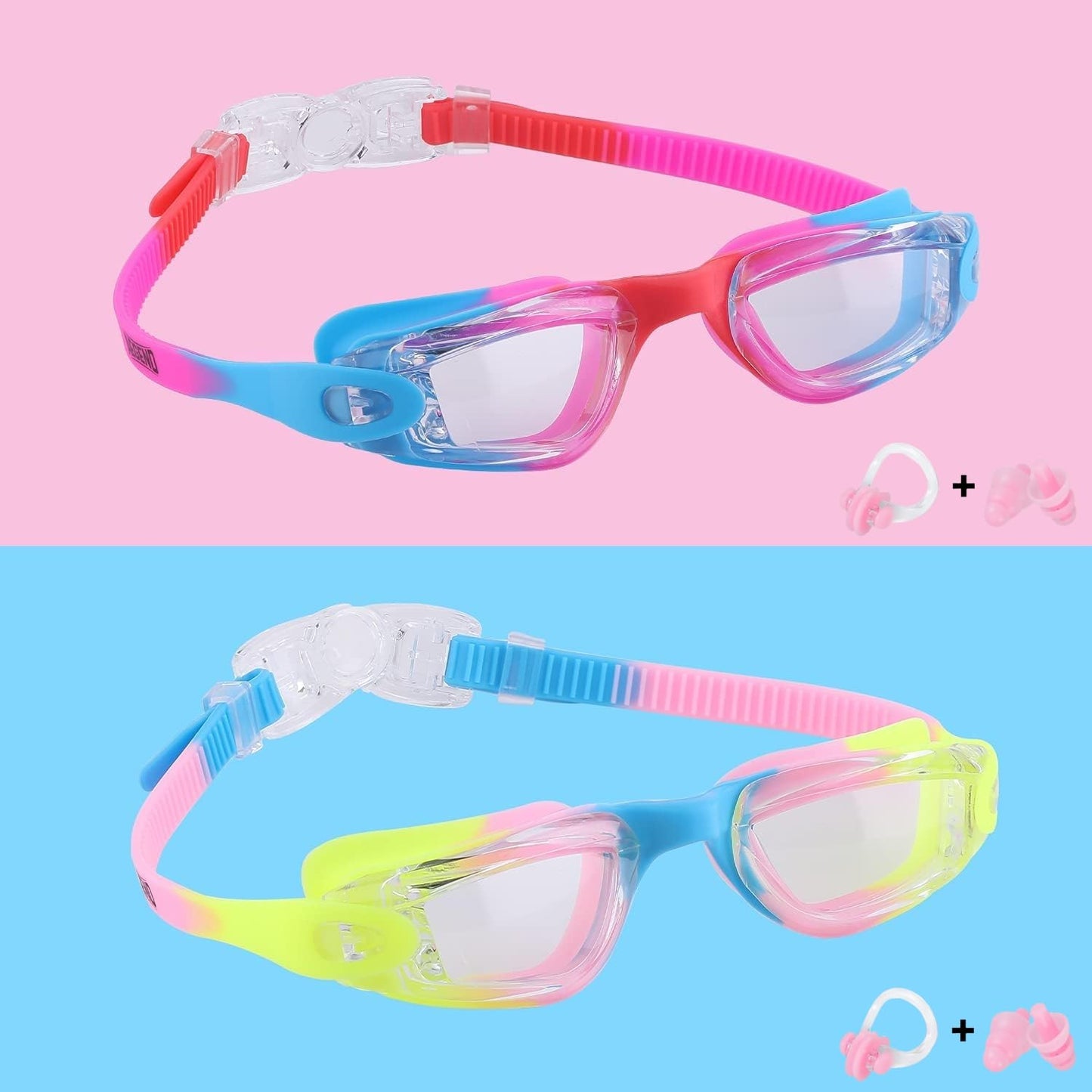 Aegend Kids Swim Goggles, Pack of 2 Swimming Goggles for Children Boys & Girls Age 3-14
