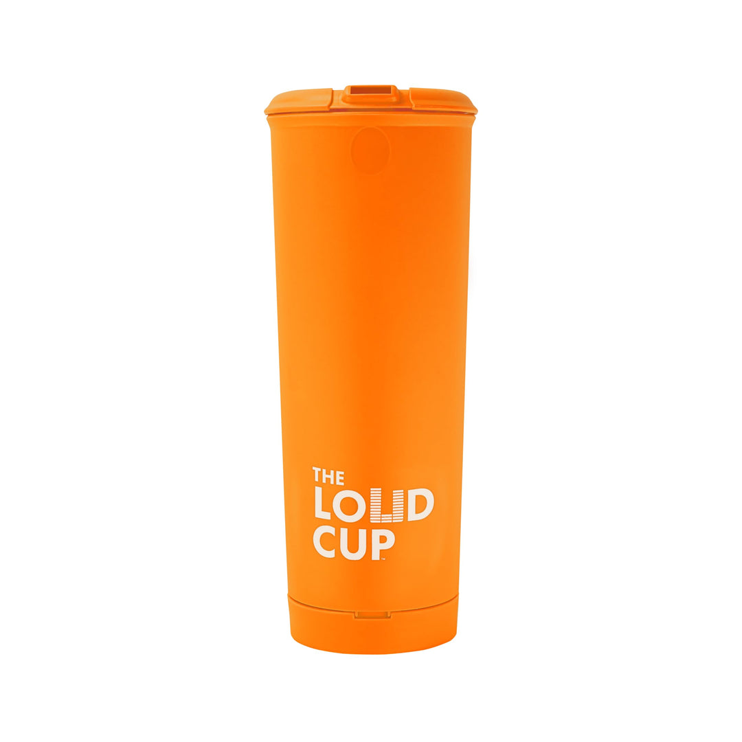The LoudCup 20 oz Tumbler + Stadium Horn with Snap-Fit Lid (Oriole Orange) - Insulated Cup Reusable Water Bottle Coffee Travel Mug - Worlds Loudest Cup for Game Day