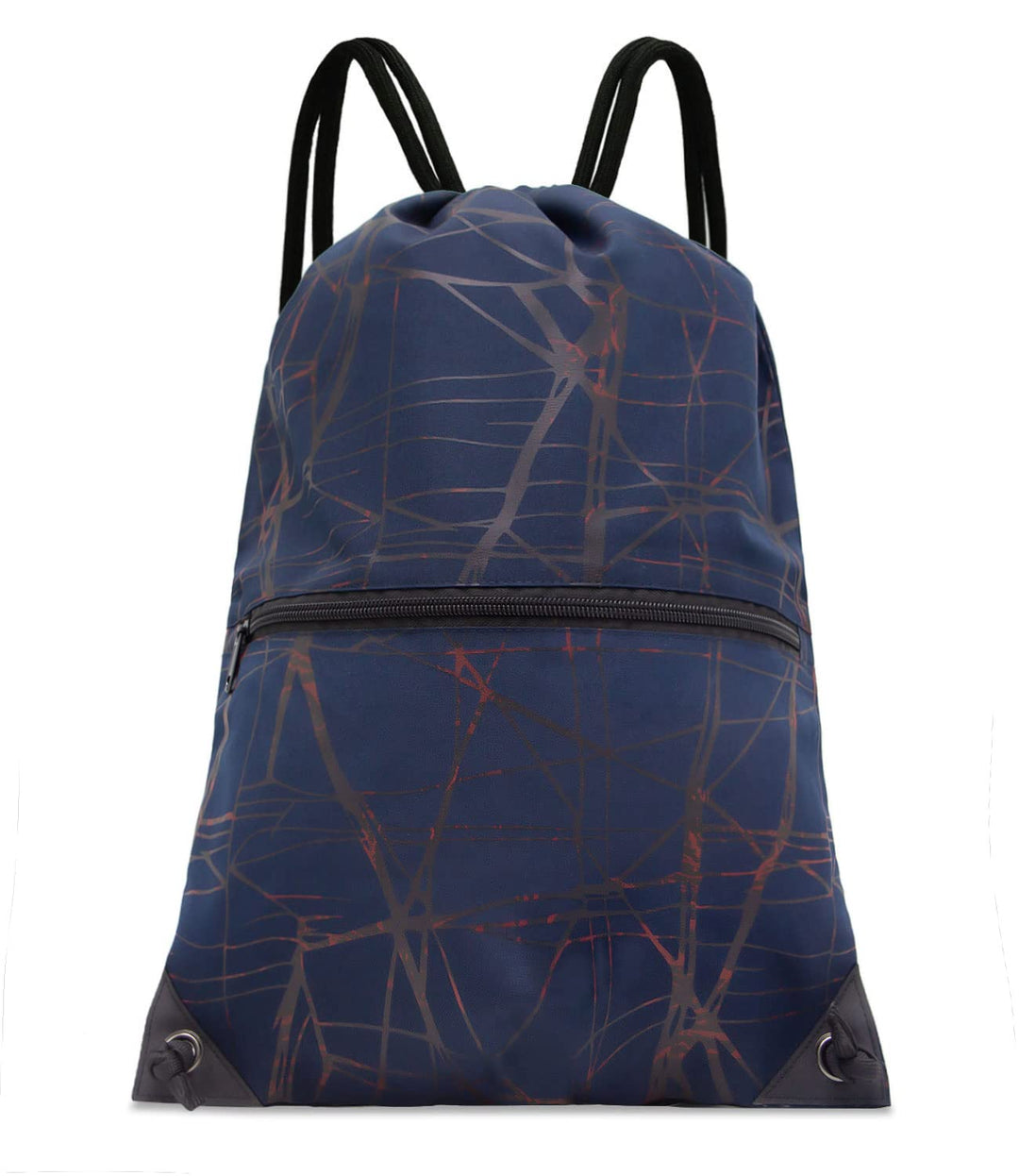 HOLYLUCK Drawstring Backpack Bag Sport Gym Sackpack (metallic-navy blue)