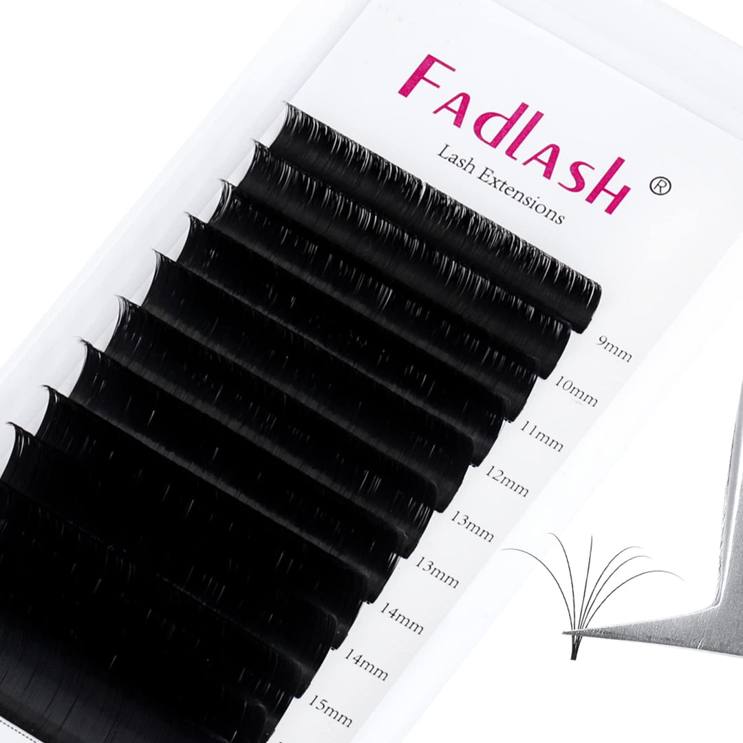 Easy Fan Volume Lashes 8-14Mm Mixed Tray Cc Curl Lash Extensions Self Fanning Eyelash Extensions Russian Blooming Lash Extension