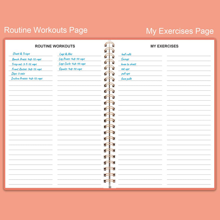Fitness Planner for Women & Men - A5 Workout Log Book/Exercise Workout Log to Track Weight Loss, GYM, Bodybuilding Progress - Daily Health & Wellness Workout Journals, 5.8X8.25 In Workout Book