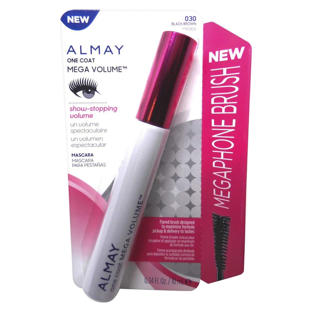 Almay Mega Volume Mascara, Black Brown, 0.34 Fl. Oz.