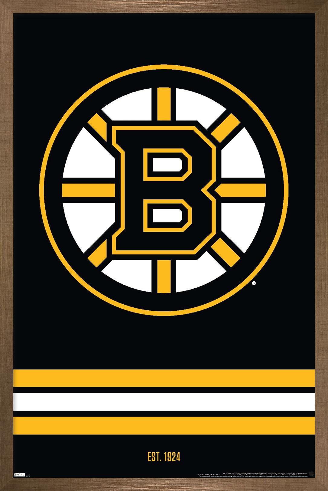 Trends International NHL Boston Bruins - Logo 21 Wall Poster, 14.725" x 22.375", Bronze Framed Version