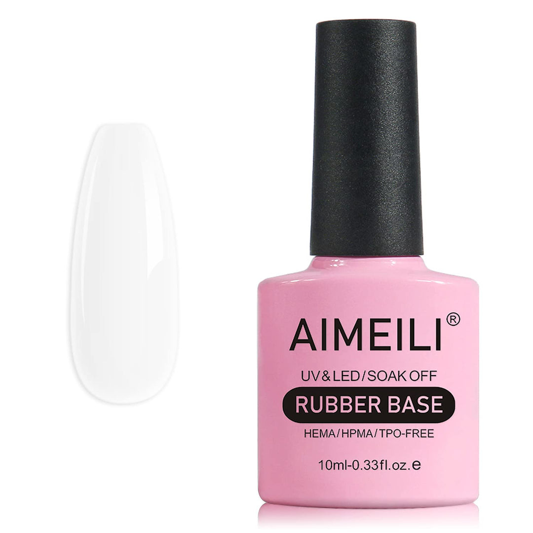 Aimeili Gel Nail Polish, Rubber Base, Hema Free, Sheer, 4 In 1 Nail Strengthen, 10Ml