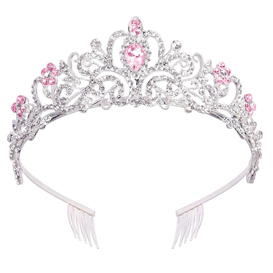 Cocide Silver Tiara Crowns Crystal Headband Princess Rhinestone Crown With Combs Bride Headbands Bridal Wedding Prom Birthday Pa