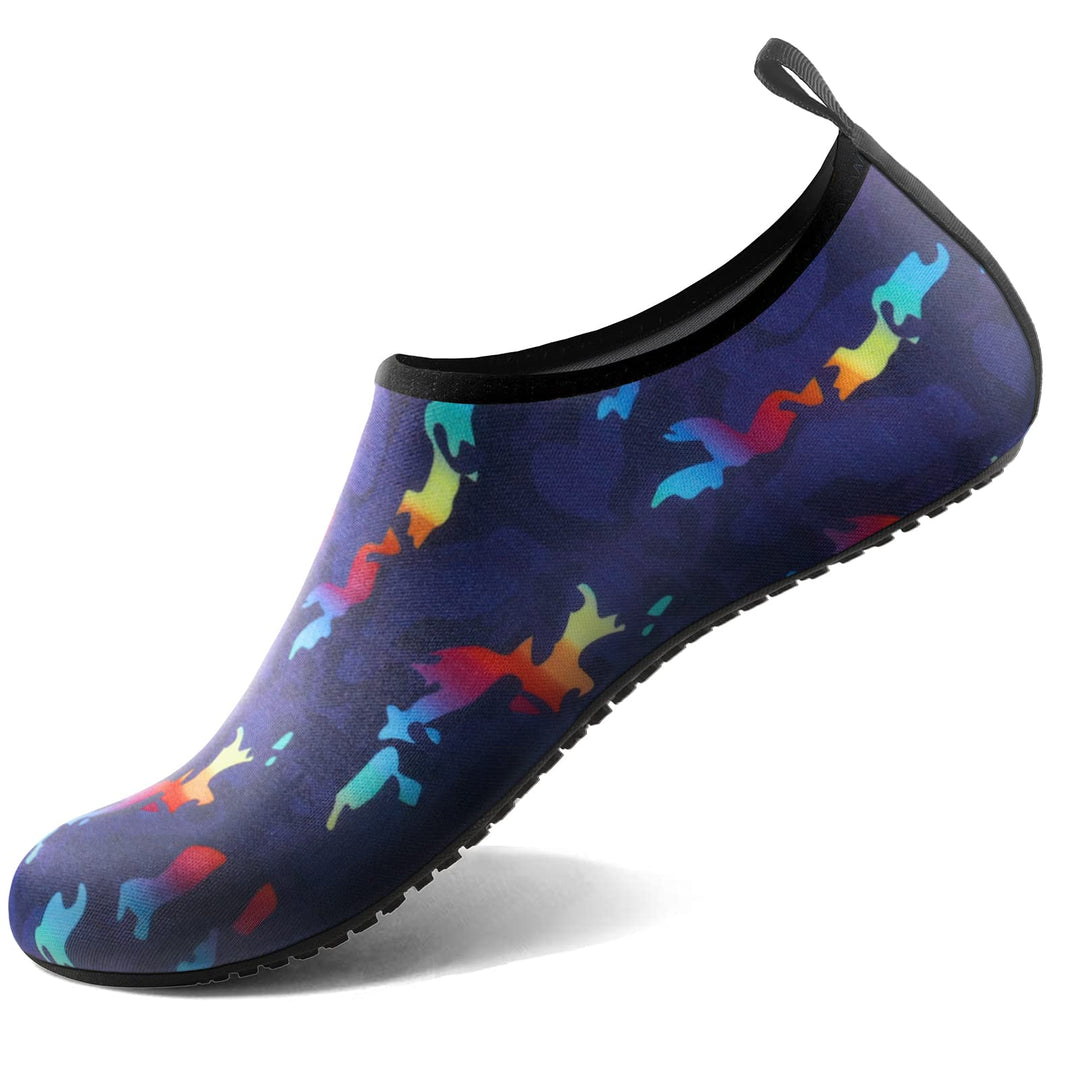 Water Socks for Women Men Adult Aqua Swim Shoes Beach River Pool Barefoot Yoga Exercise Wear Sport Accessories Quick-Dry Must Haves Size 5-6Women/4-5Men(N-Warren Blue)
