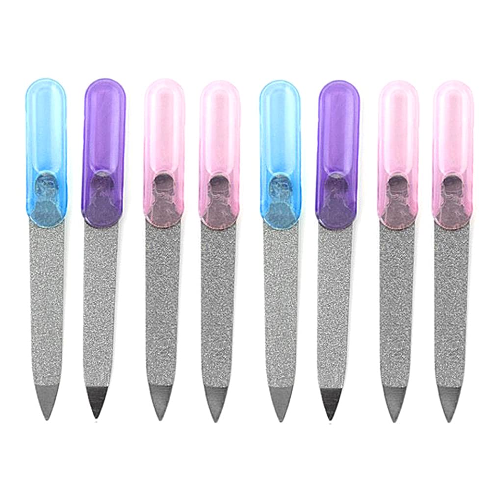 Luxxii (8 Pack) 3.5 Inch Stainless Steel Metal Nail File For Fingernails, Toenails, Scraping, Strengthening, Finger Manicure Fil