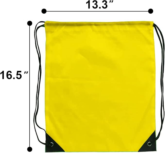 Drawstring Bags 28 PCS Drawstring Backpack Bulk String Backpack Cinch Bag Sackpack for Men Women Gym (Yellow)