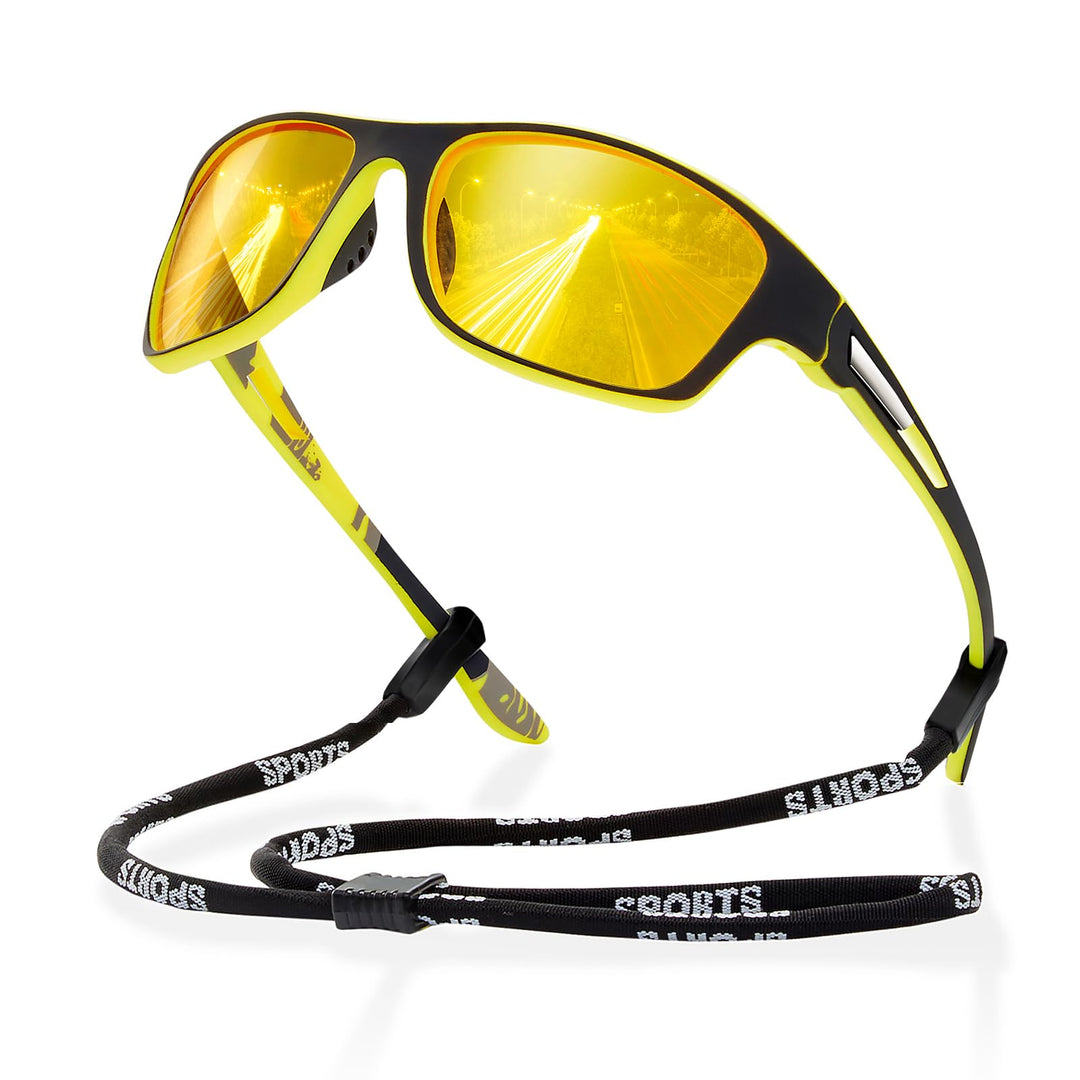 suoso Polarized Sports Sunglasses for Men: UV400 Protection Glasses Womens Wrap Around Goggles for Driving Fishing
