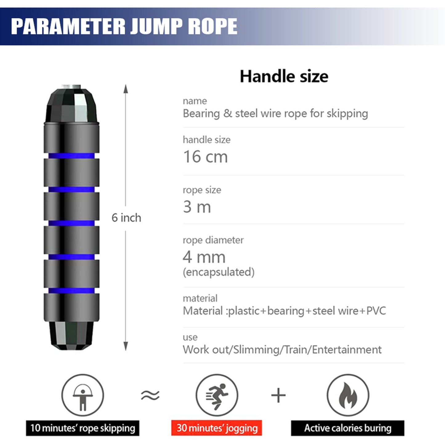 Redify Jump Rope,Jump Ropes for Fitness for Women Men and Kids,Speed Jumping Rope for Workout with Ball Bearings,Adjustable Skipping Rope for Exercise&Slim Body at Home School Gym (Blue,Black)