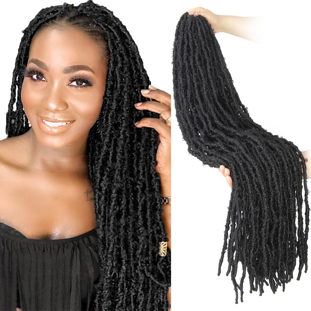 24 Inch Light Weight Butterfly Locs Crochet Hair 6 Packs Long Distressed Butterfly Faux Locs Crochet Hair, 2#