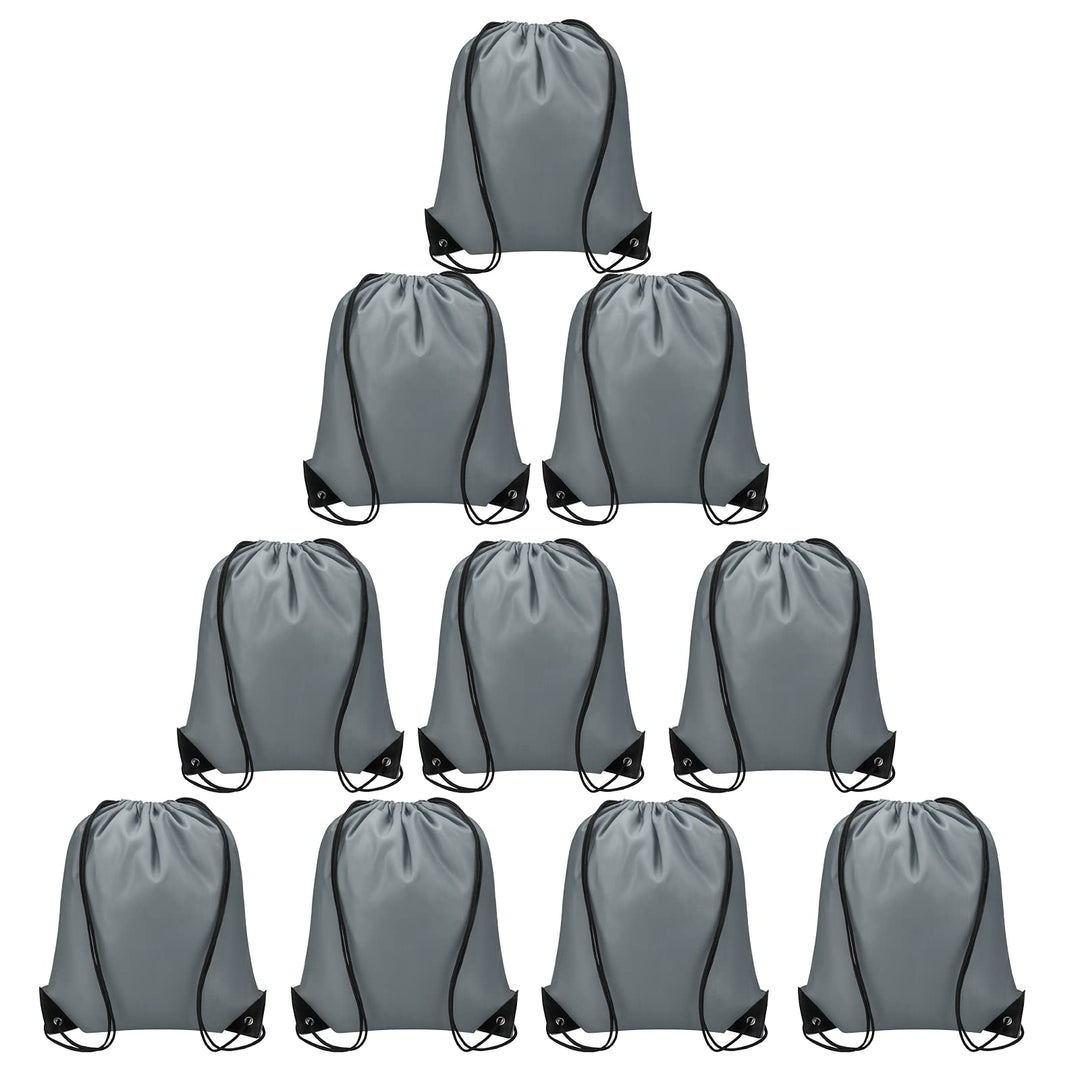 Vorspack Drawstring Backpacks Bulk 10 Pieces String Bags Customized Bags for Party Gym Sport Trip - Grey