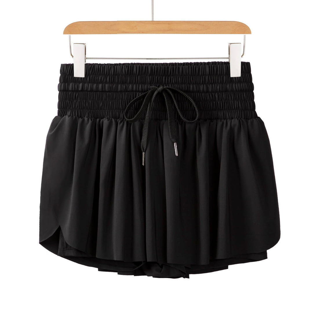 Blaosn Flowy Womens Athletic Shorts Gym Yoga Workout Running Tennis Skirt Sweat Spandex Skort High Waisted with Pockets Lounge Cute Teen Girls Trendy Clothes Casual Summer Outfits(xs,Black)