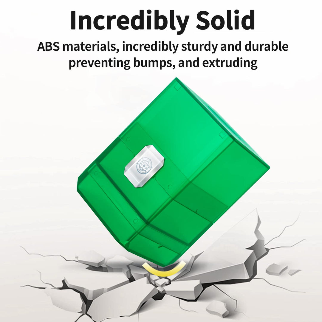 Sooez Heavy Duty MTG Deck Card Box with Dice Storage, 100+ Deck Case Boulder, Perfect Deck Holder for MTG Commander/YuGiOh/TCG and Sports Cards (Green)