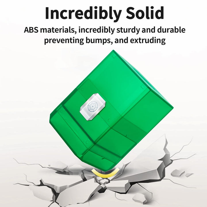 Sooez Heavy Duty MTG Deck Card Box with Dice Storage, 100+ Deck Case Boulder, Perfect Deck Holder for MTG Commander/YuGiOh/TCG and Sports Cards (Green)