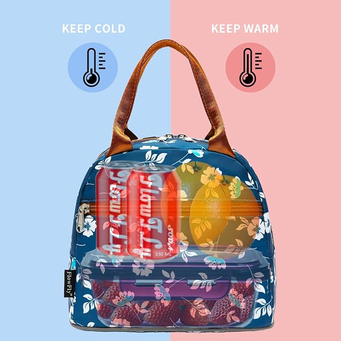 FlowFly Insulated Lunch Cooler Bag - Tote Bag Organizer for Women/Men, Floral