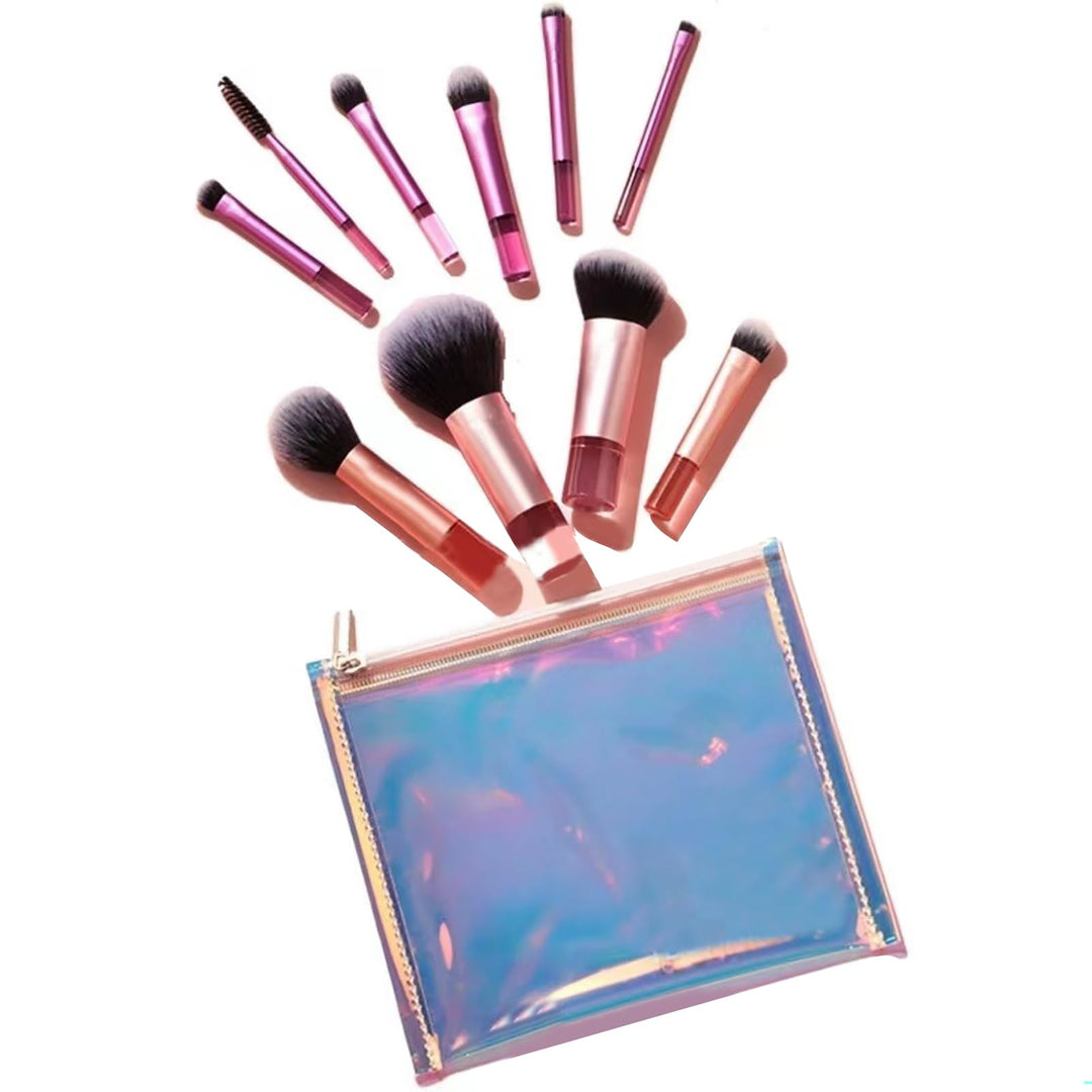 Mini Makeup Brush Set - Soft Fiber Bristles, Even Smudging, Lightweight and Portable, Comfortable Grip, Portable Travel Cosmetic