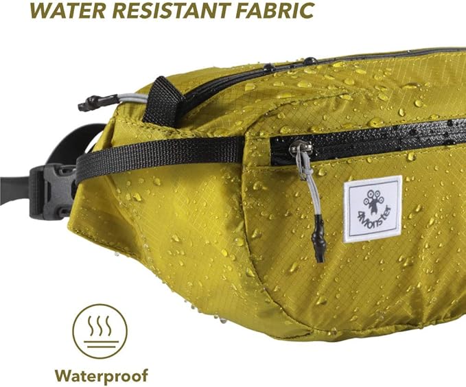 4Monster Hiking Waist Packs Portable,Water Resistant Fanny Bag with Adjustable Strap,Lightweight Crossbody Chest Bag Slim Bag