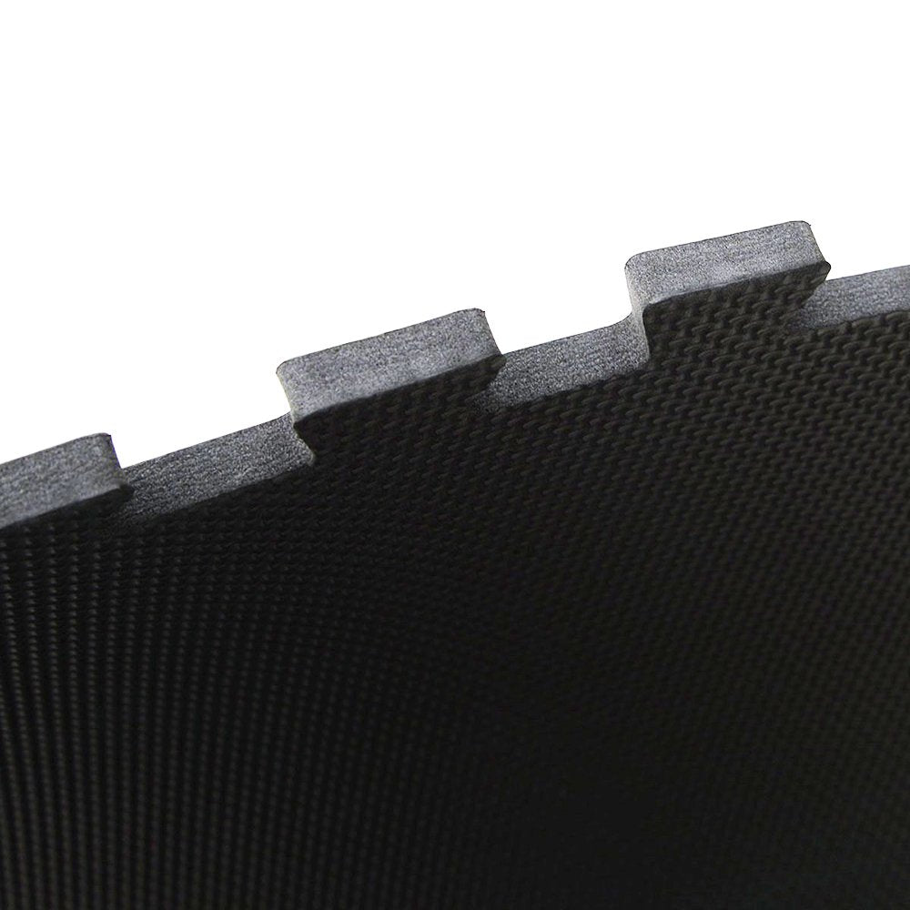 Xspec 3/8" Thick 100 sq. ft. (25 pcs) Gym EVA Foam Floor Mats (24" x 24") | T Pattern, Black