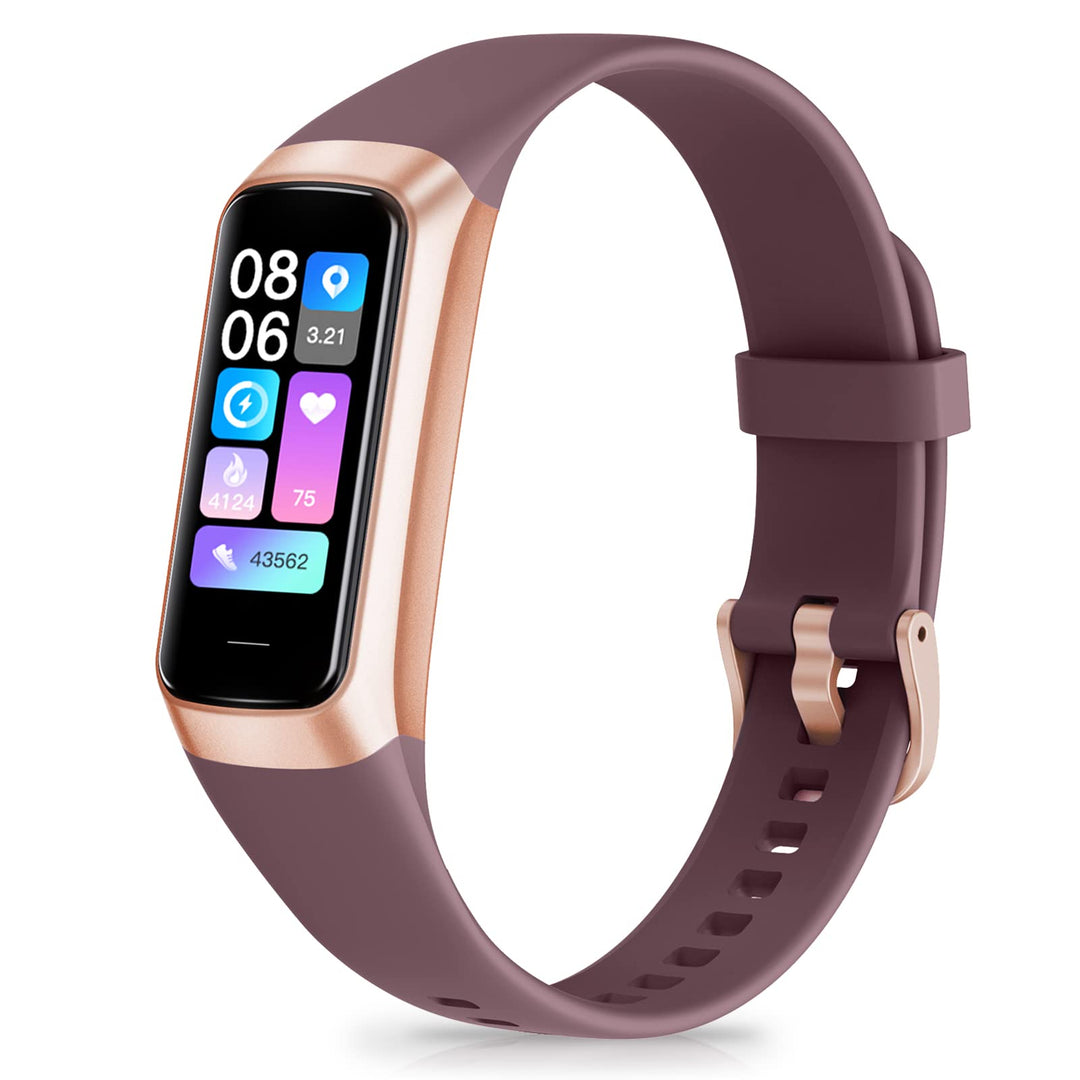 Zeacool Fitness Tracker with 24/7 Heart Rate, Blood Oxygen Blood Pressure Sleep Monitor, Activity Trackers 5 ATM Waterproof,Step Calorie Counter Pedometer Health Smart Watch for Women Men(Bordeaux)