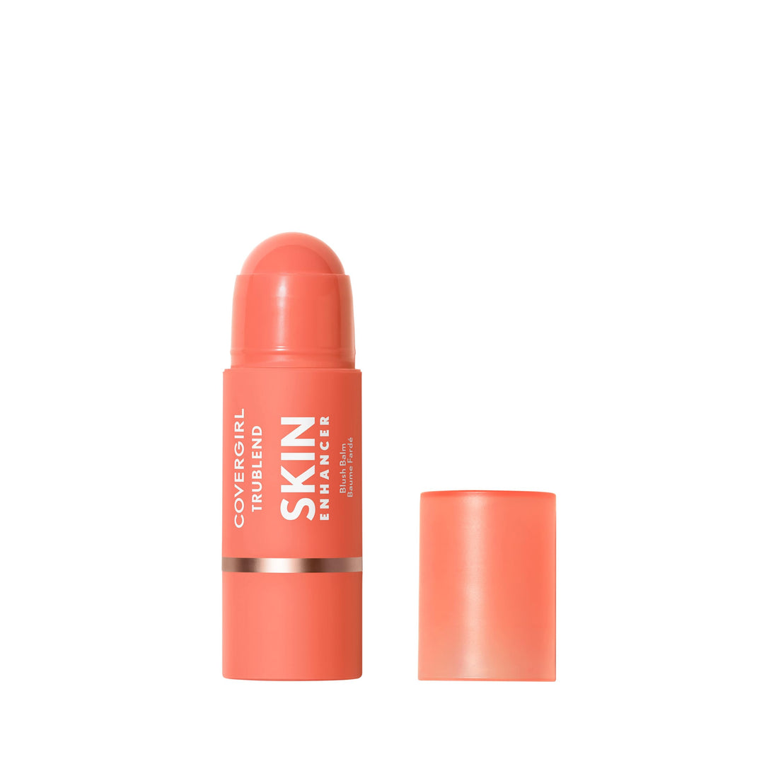 CoverGirl Trublend Skin Enhancer Blush Balm Stick, 210 Radiant Peach, Vegan Formula, Easy to Use, Glides on Effortlessly, Non-Greasy, Doesn't Crease, 0.21oz