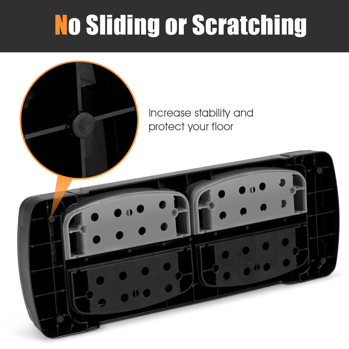 GOPLUS 31" Aerobic Exercise Stepper Deck, Adjustable Fitness Workout Step Platform Trainer with Risers, 4”6”8”Levels Height-Adjustable, for Home Gym and Office (Black+Gray)