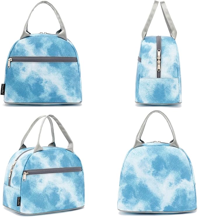 FlowFly Insulated Lunch Cooler Bag - Tote Bag Organizer for Women/Men, Tie Dye