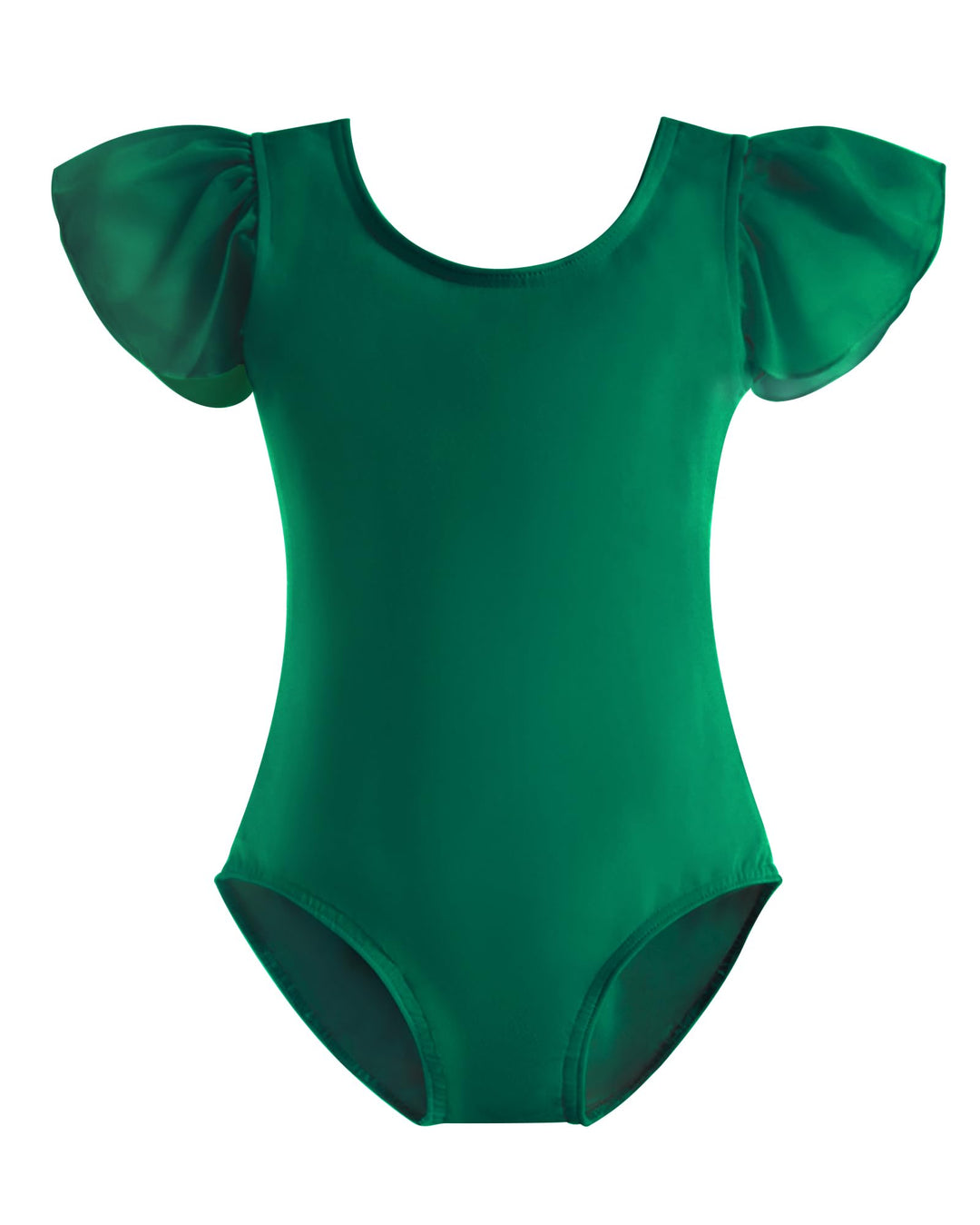 Stelle Girls Toddler Leotard for Ballet Dance Leotards Gymnastics Ruffle Short Sleeve Outfits (Green,6-7 Years)