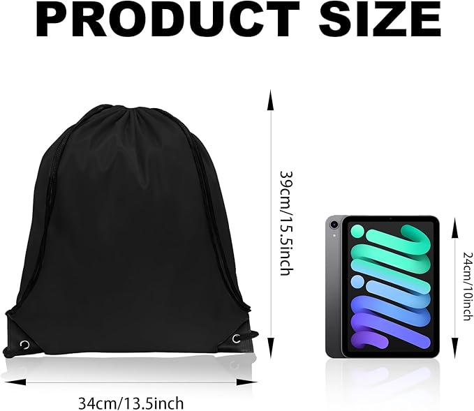 GoodtoU Drawstring Backpacks, Drawstring Bags Nylon Backpack Draw String Back Bag Bulk Cinch Sack Drawstring Gym Bag Drawstring Backpack for Sport, Traveling, Team (Black, 100Pcs)