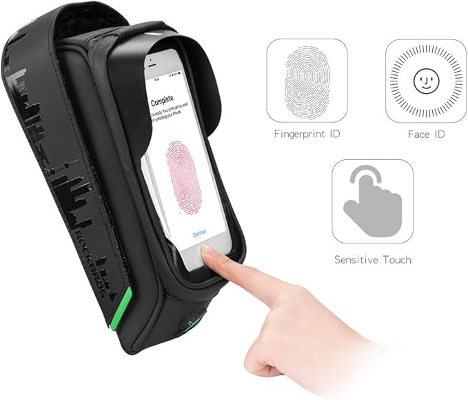 ROCKBROS Bike Phone Mount Bag Waterproof Bike Phone Front Frame Bag Cell Phone Holder Bag for Bicycle Phone Bag Case compatible with iPhone X XS 7 8 Plus under 5.8"