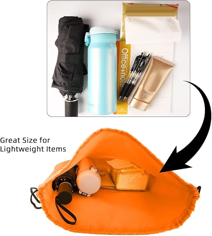 GoodtoU Drawstring Bags Bulk Cinch Backpacks - Nylon Drawstring Backpack Sports String bags 16 Pcs Orange