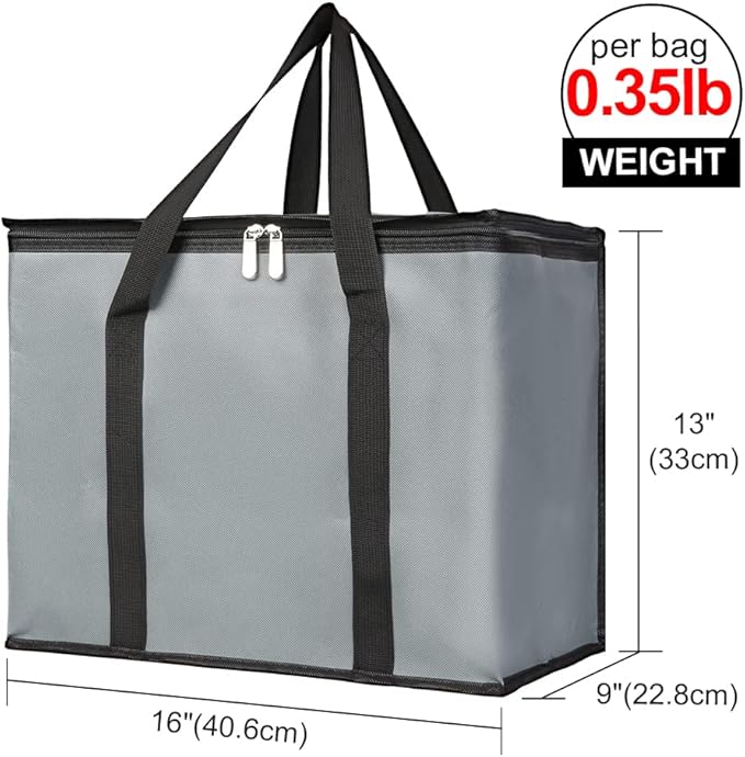 Insulated Reusable Grocery Shopping Bags, 4 Packs