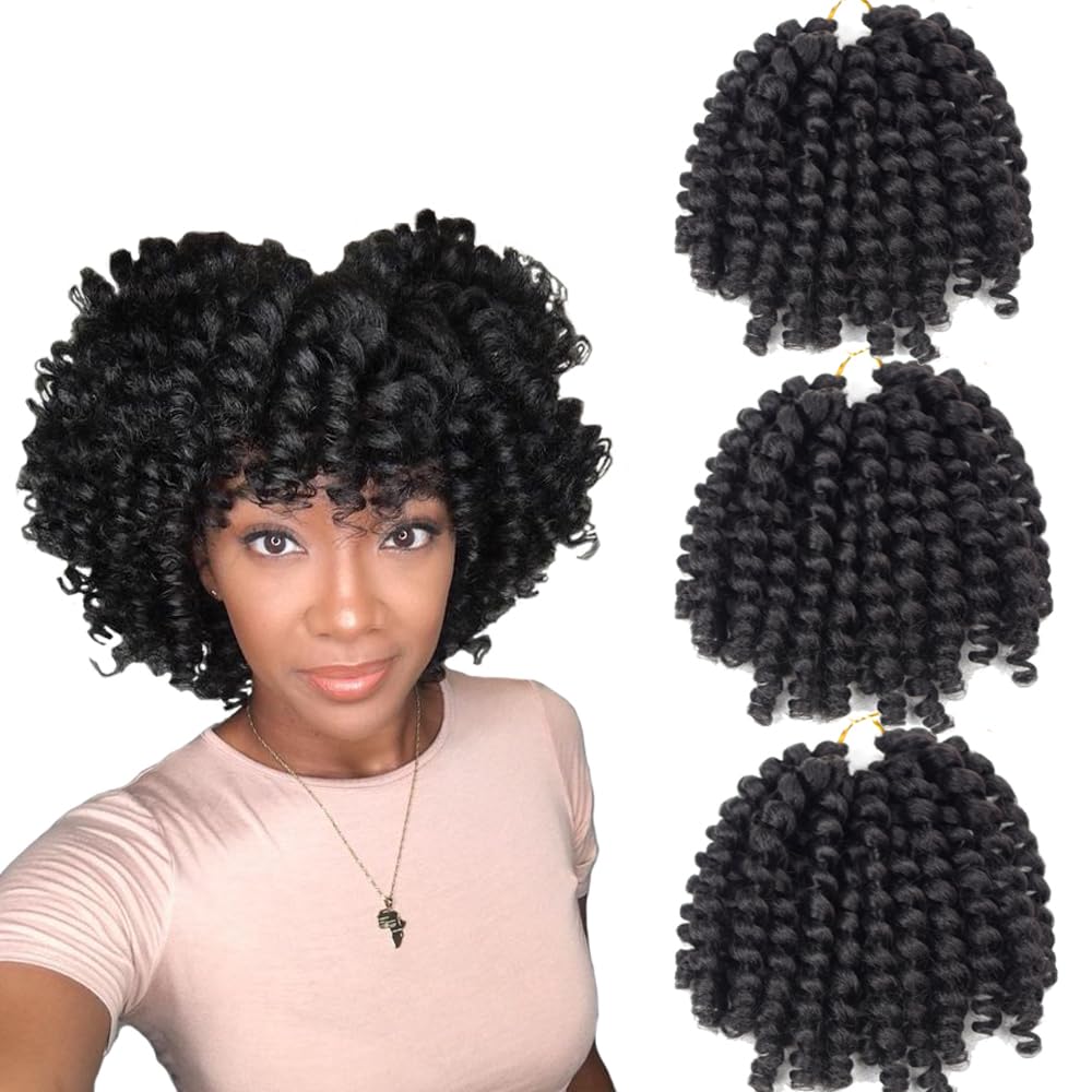 Crochet Braids Hair 2X Ringlet Jumbo Wand Curl 3Pcs/Lot 8 Inch 20Roots Jamaican Coily Curl Twist Senegalese Synthetic Braiding H