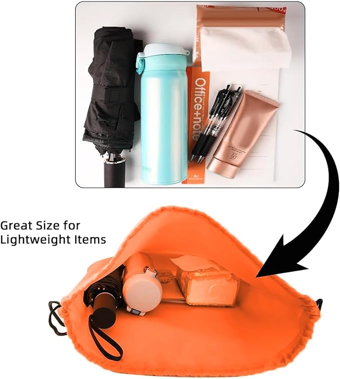 GoodtoU Drawstring Backpacks, Drawstring Nylon Bags Bulk Cinch Sack Drawstring Gym Bag for Sport, Traveling, Team (20Pcs, Orange)